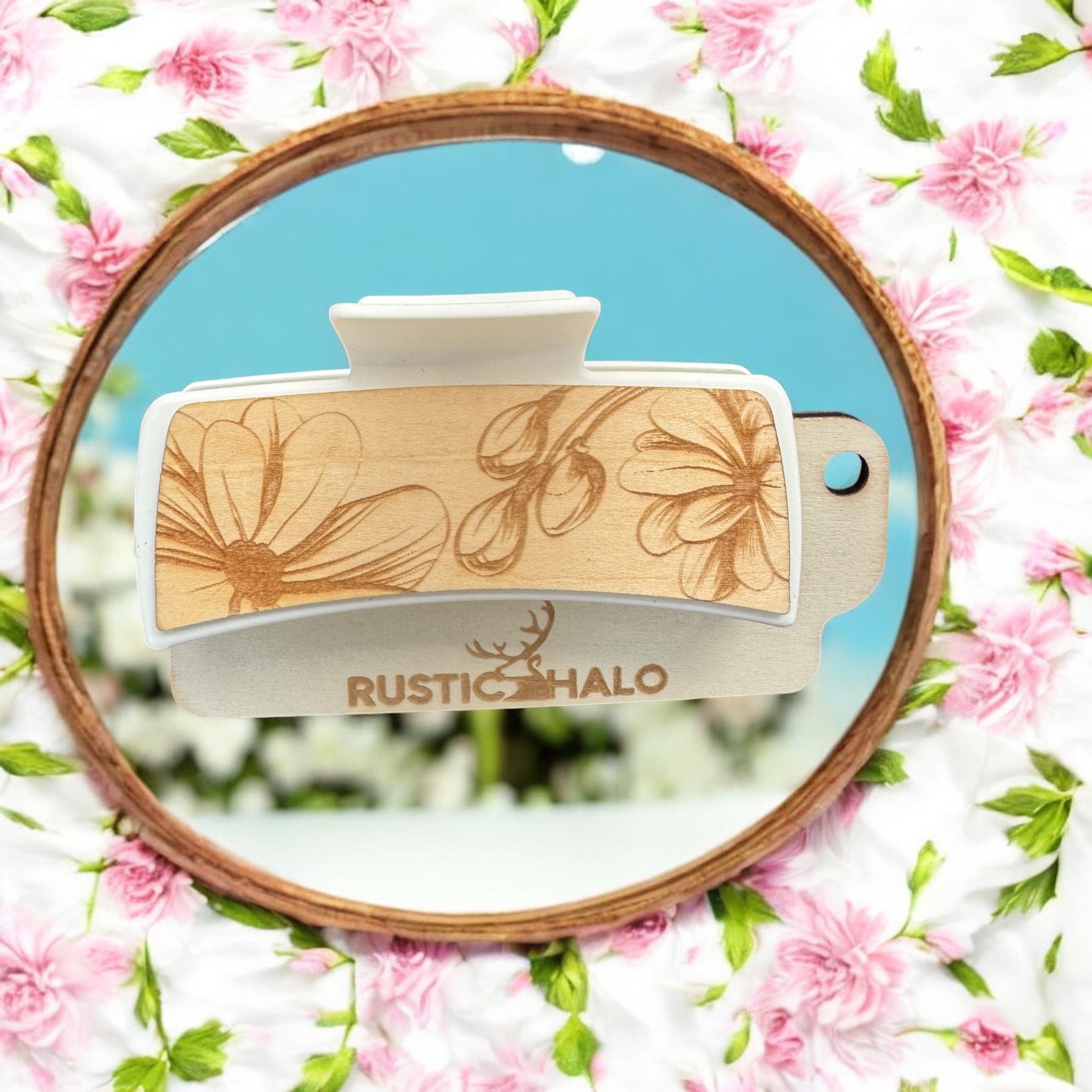 Floral Scene Hair Claw