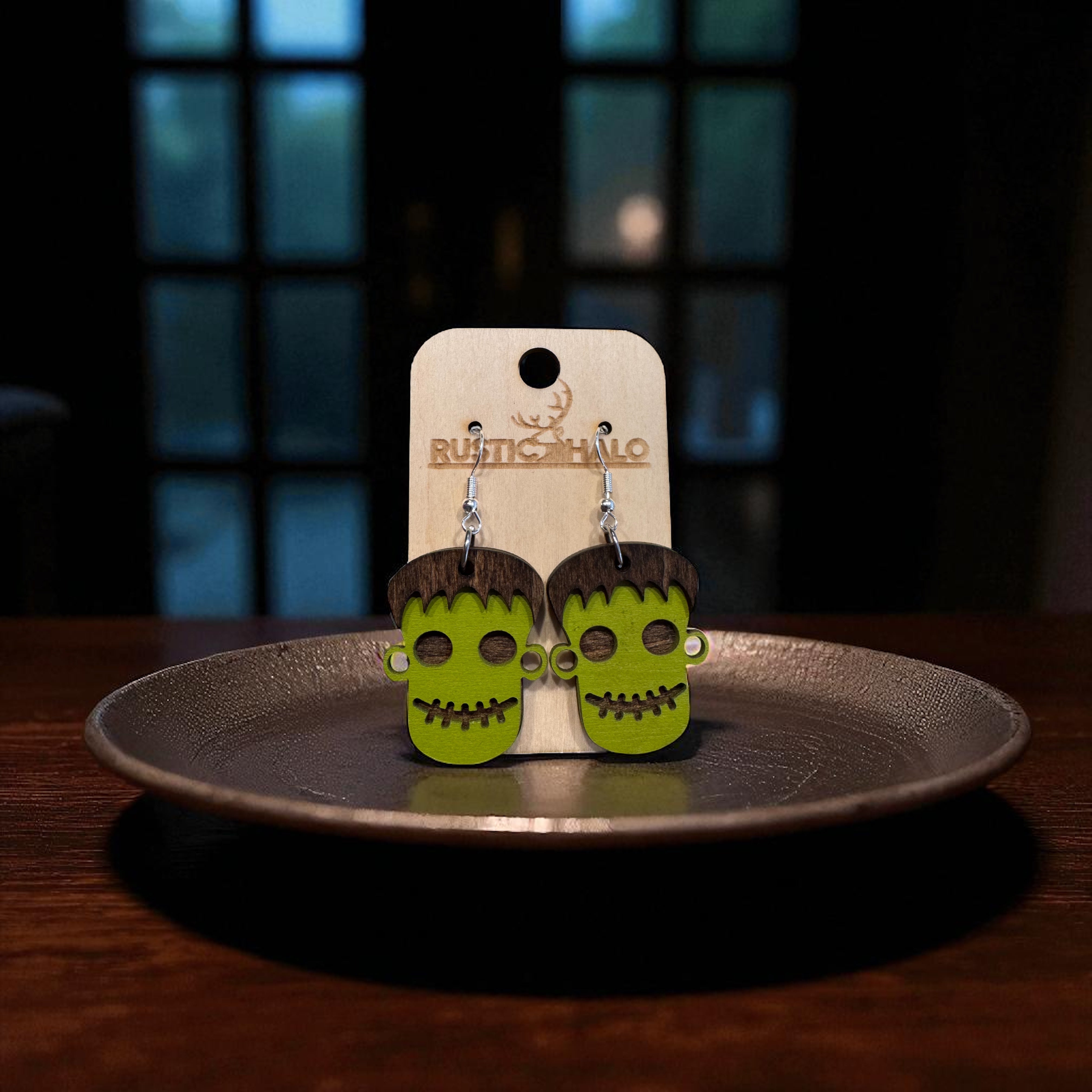 Frankenstein Head Dangle Earrings
