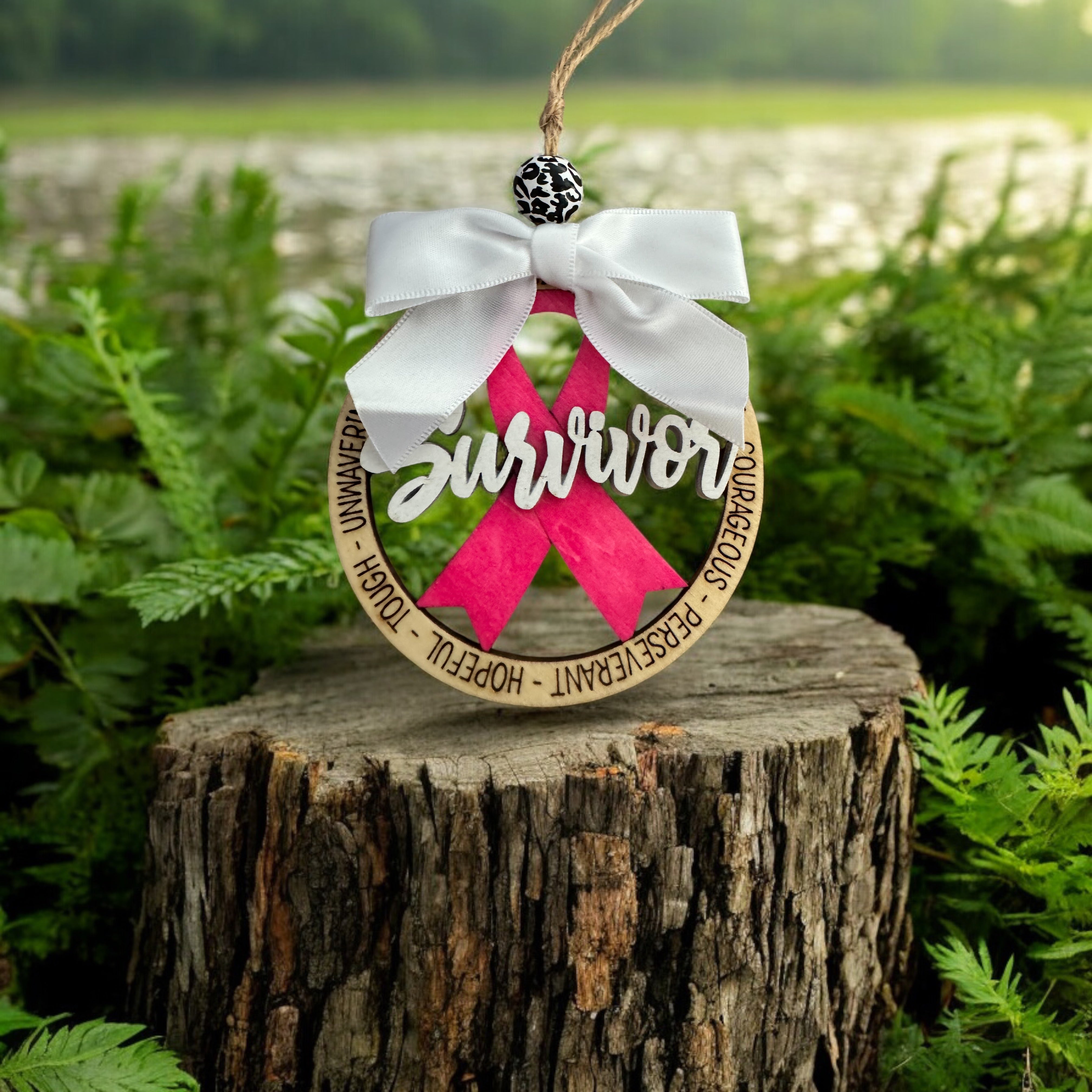 Breast Cancer Survivor Car Charm/Ornament