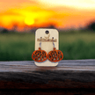 Pumpkins Hand Painted Wood Circle Earrings
