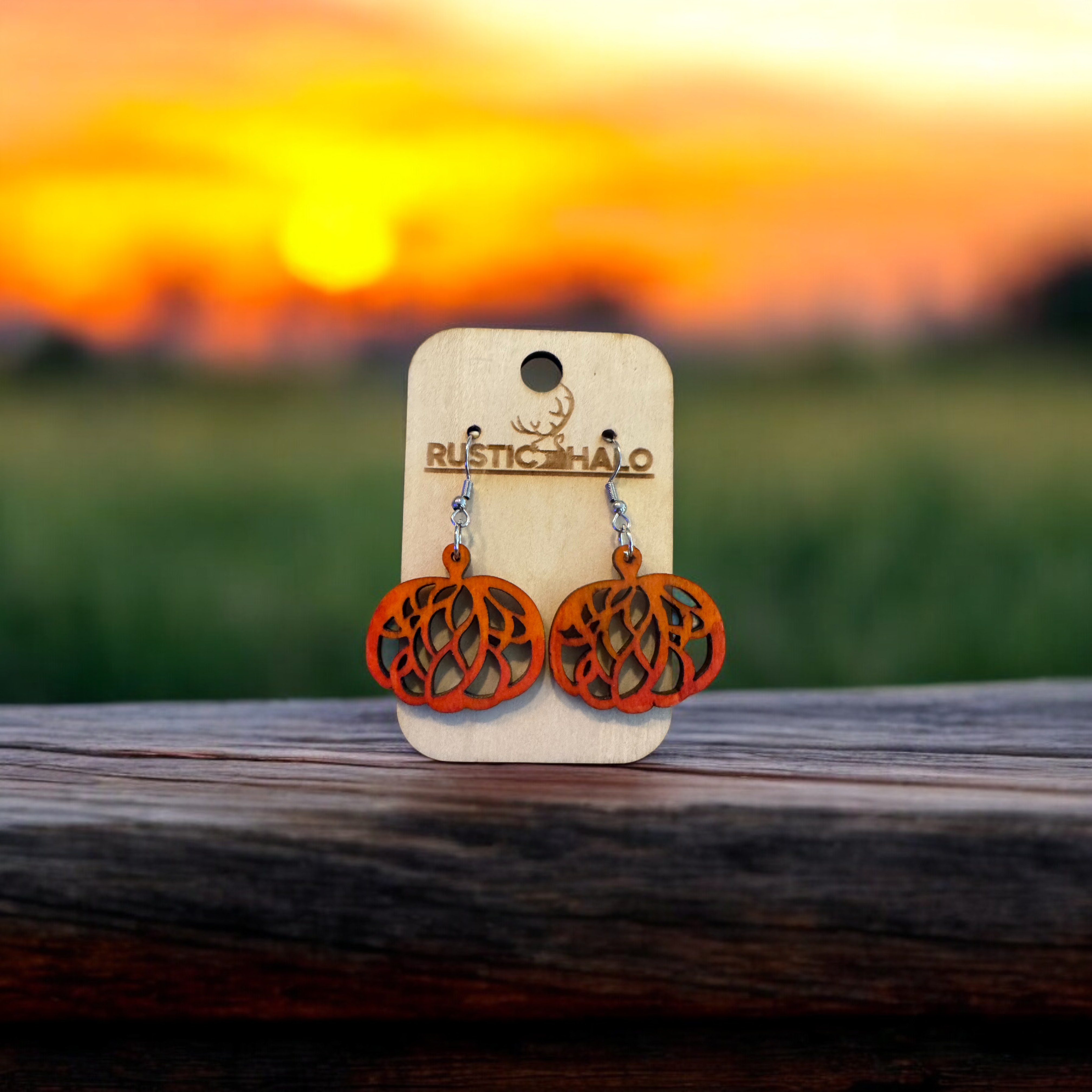 Pumpkin Hand-Painted Earrings