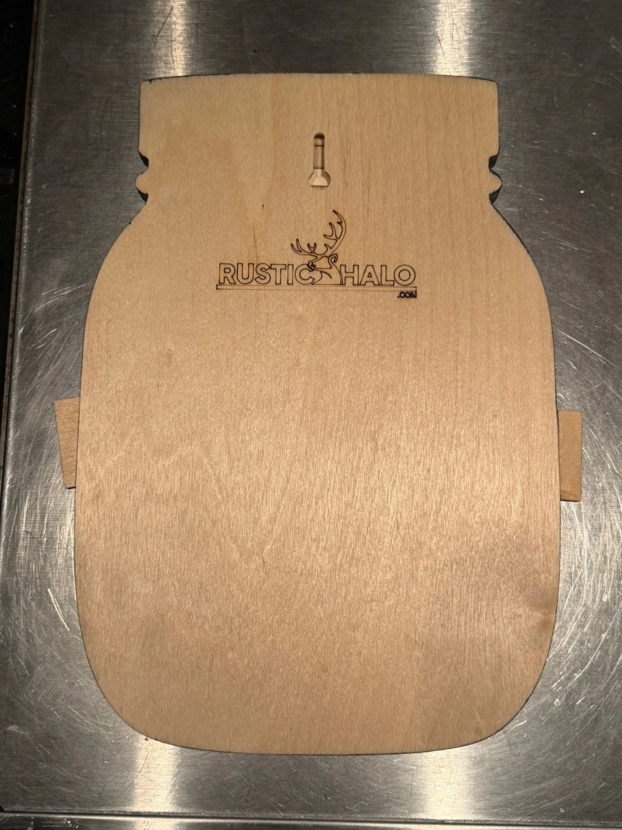 Frankenstein Mason Jar Sign Rustic Halo