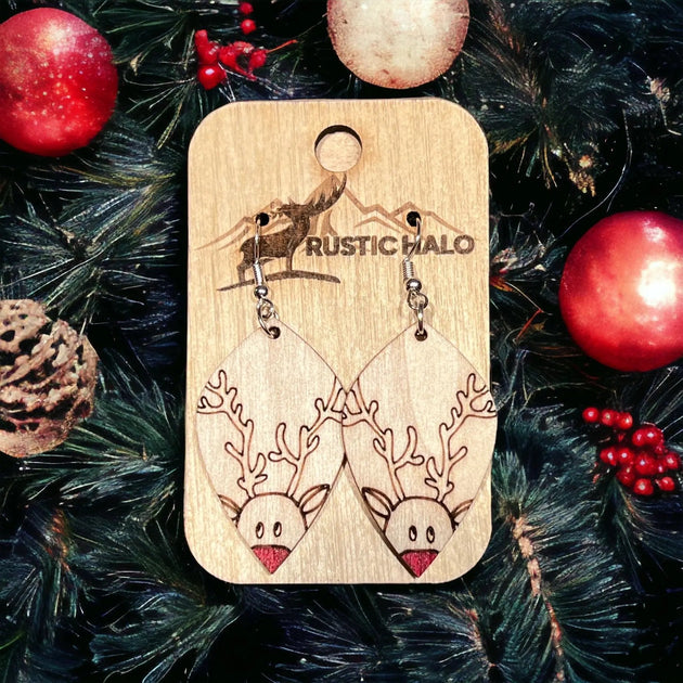 Rudolph Earrings Dangle Earrings - Rustic Halo