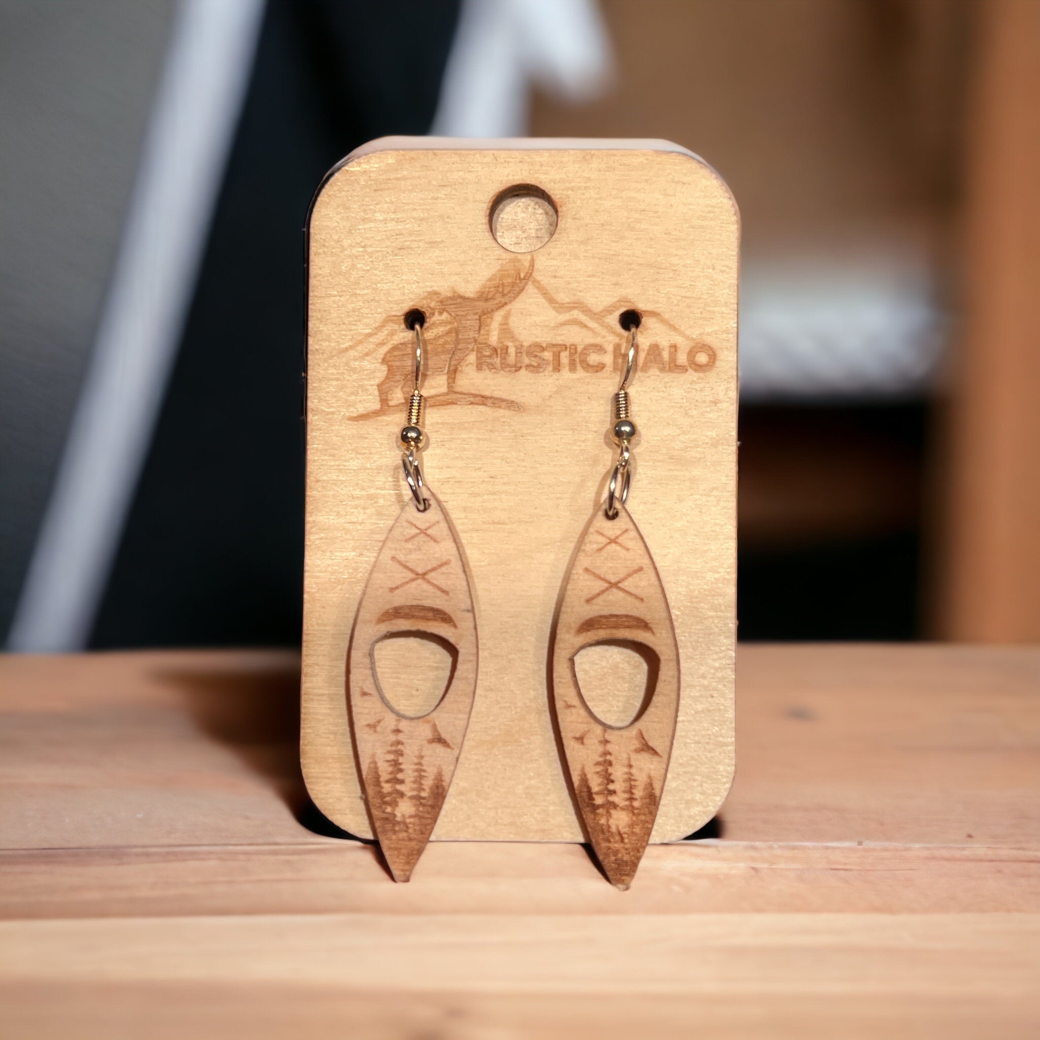 Kayak Wood Earrings