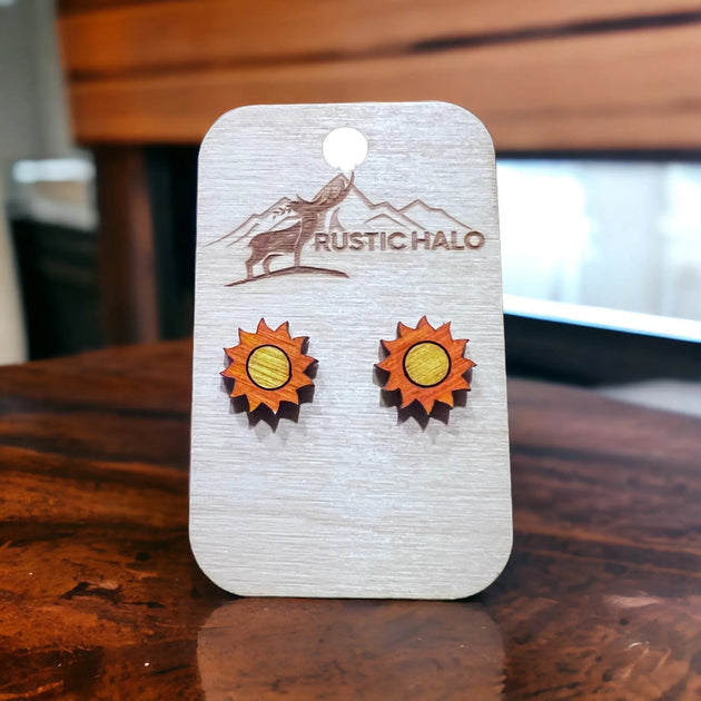 Sun Stud Earrings - Rustic Halo