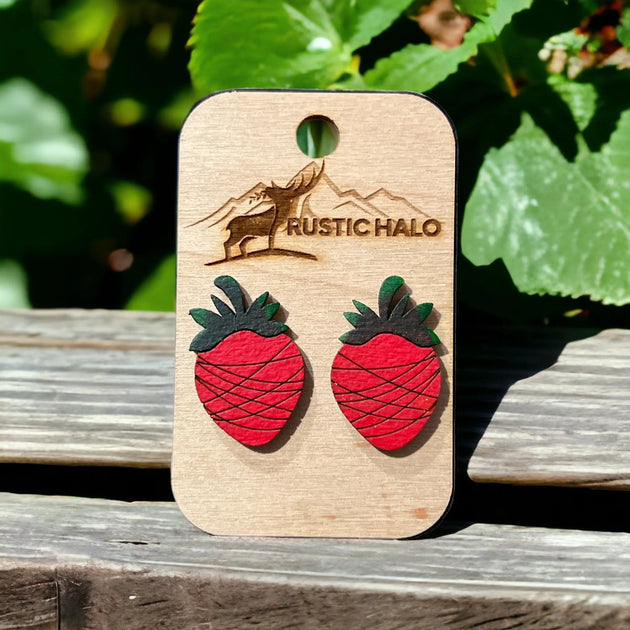 Strawberry Studs - Rustic Halo