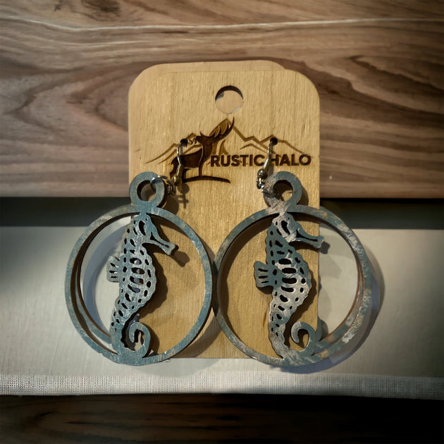 Seahorse Medallion Earrings