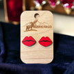 Red Lip Studs - Rustic Halo