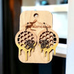 Honey Bee and Comb, Hanging Earrings - Rustic Halo