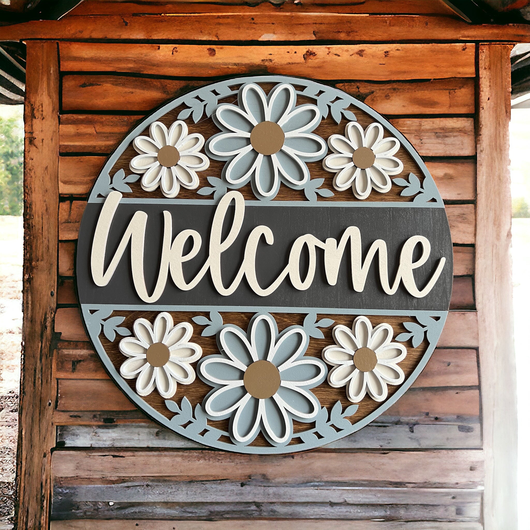 Flower Pattern Welcome Sign