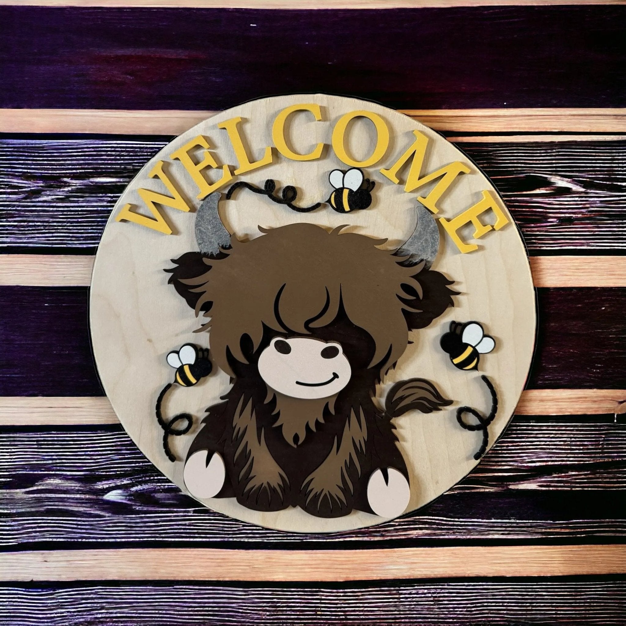 Baby Highland Cow Door Hanger