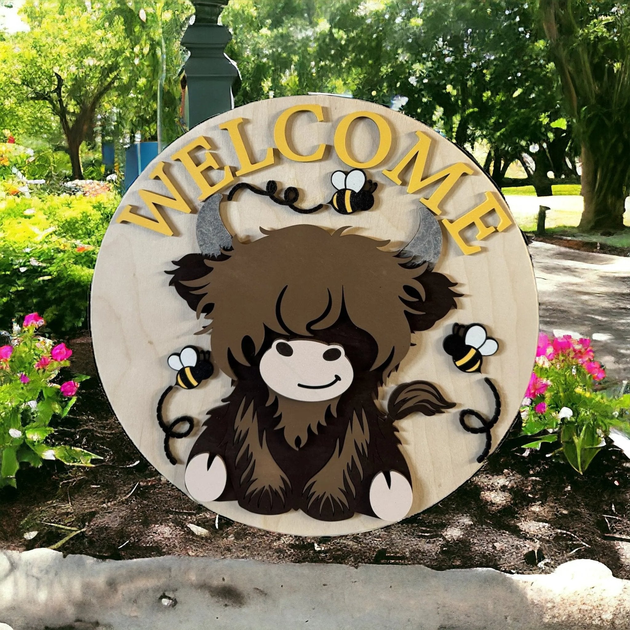 Baby Highland Cow Door Hanger