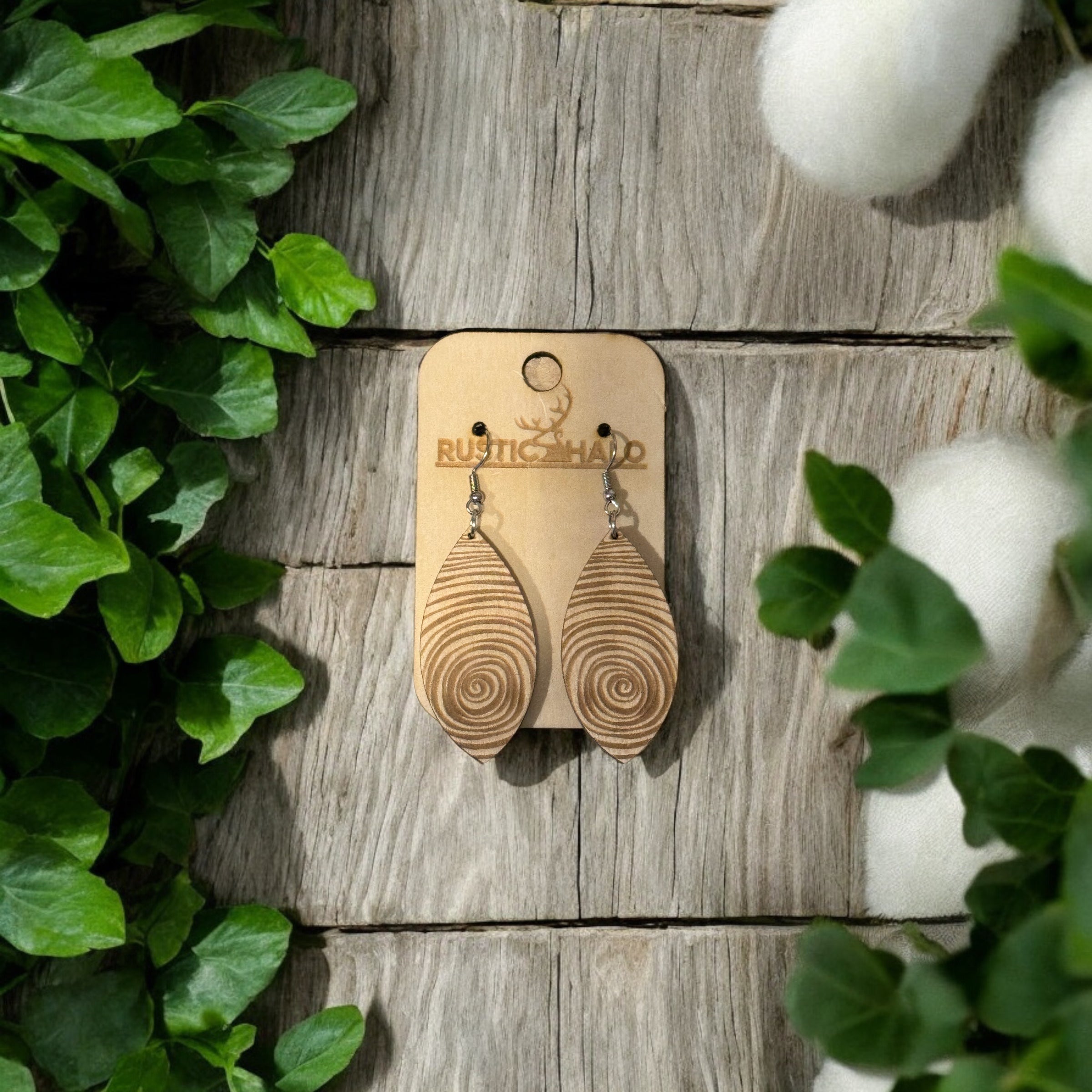 Wood Grain Dangle Earrings