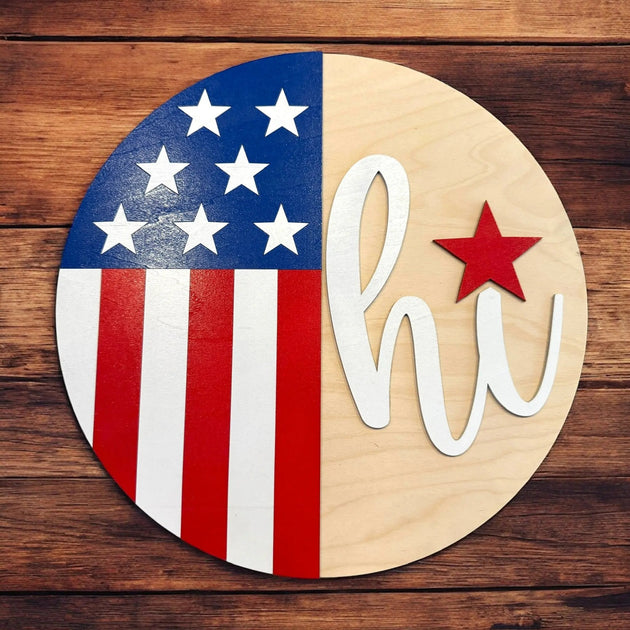American Flag Hi Door Hanger