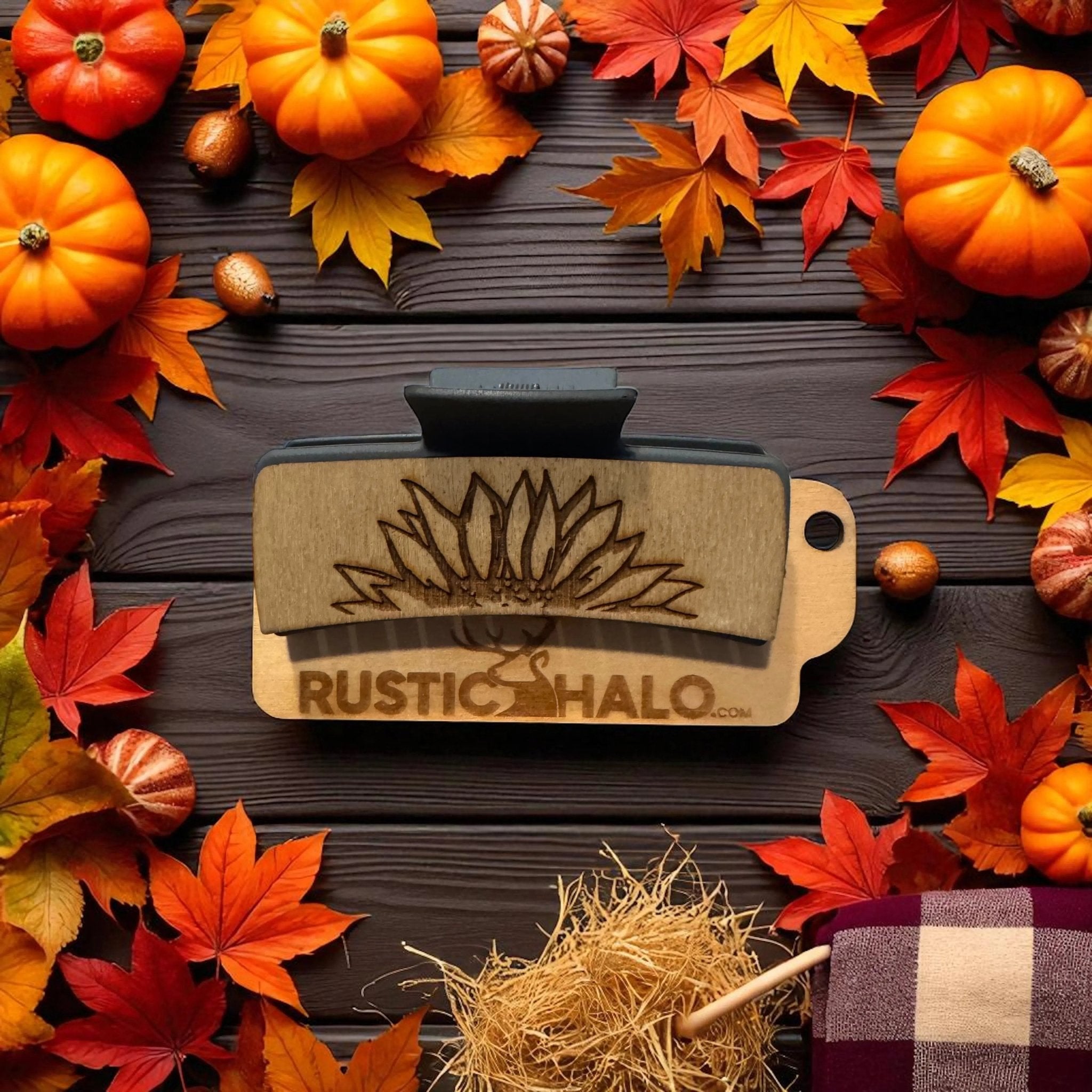 Sunflower Artsy Hair Claw Rustic Halo