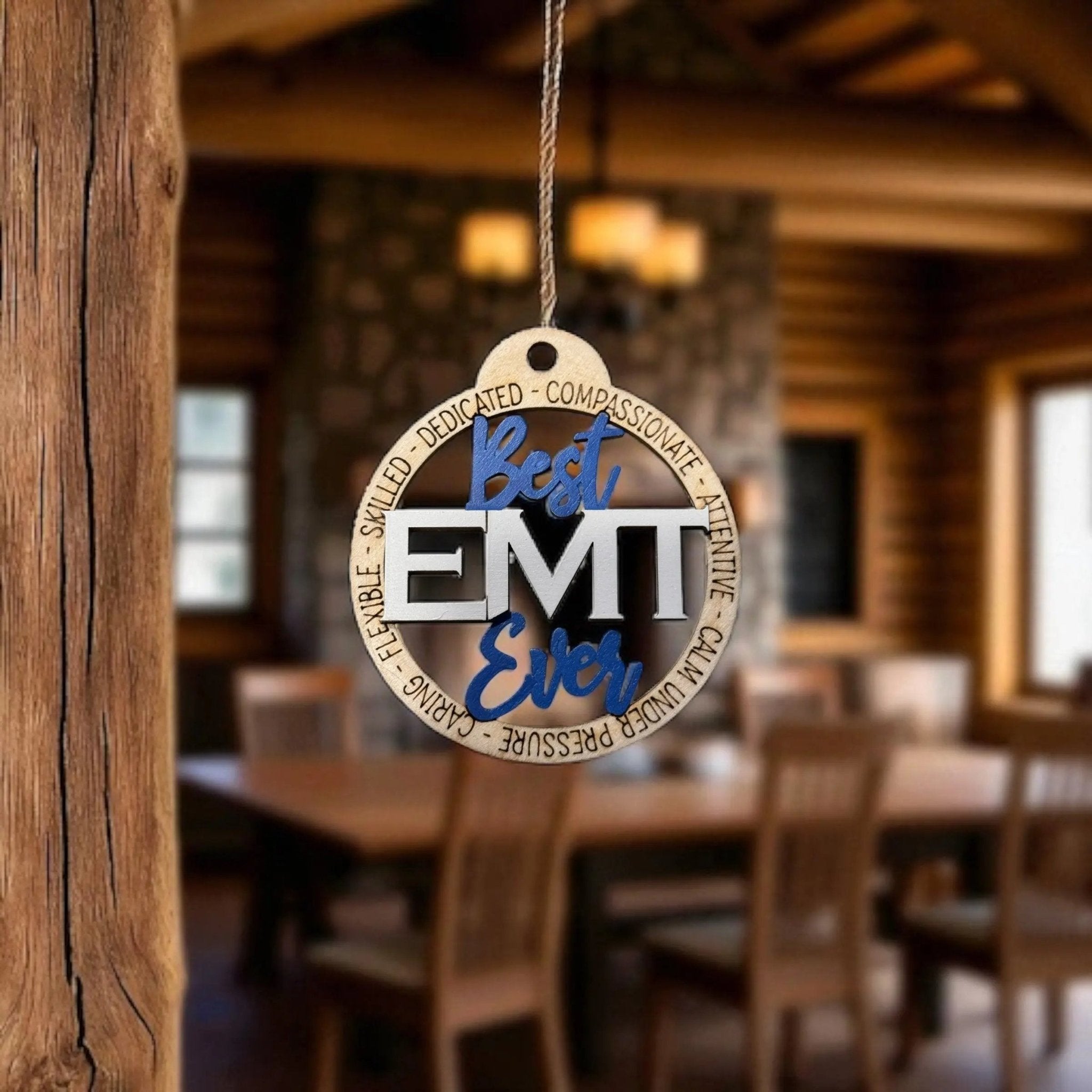 EMT Christmas Tree Ornament Rustic Halo