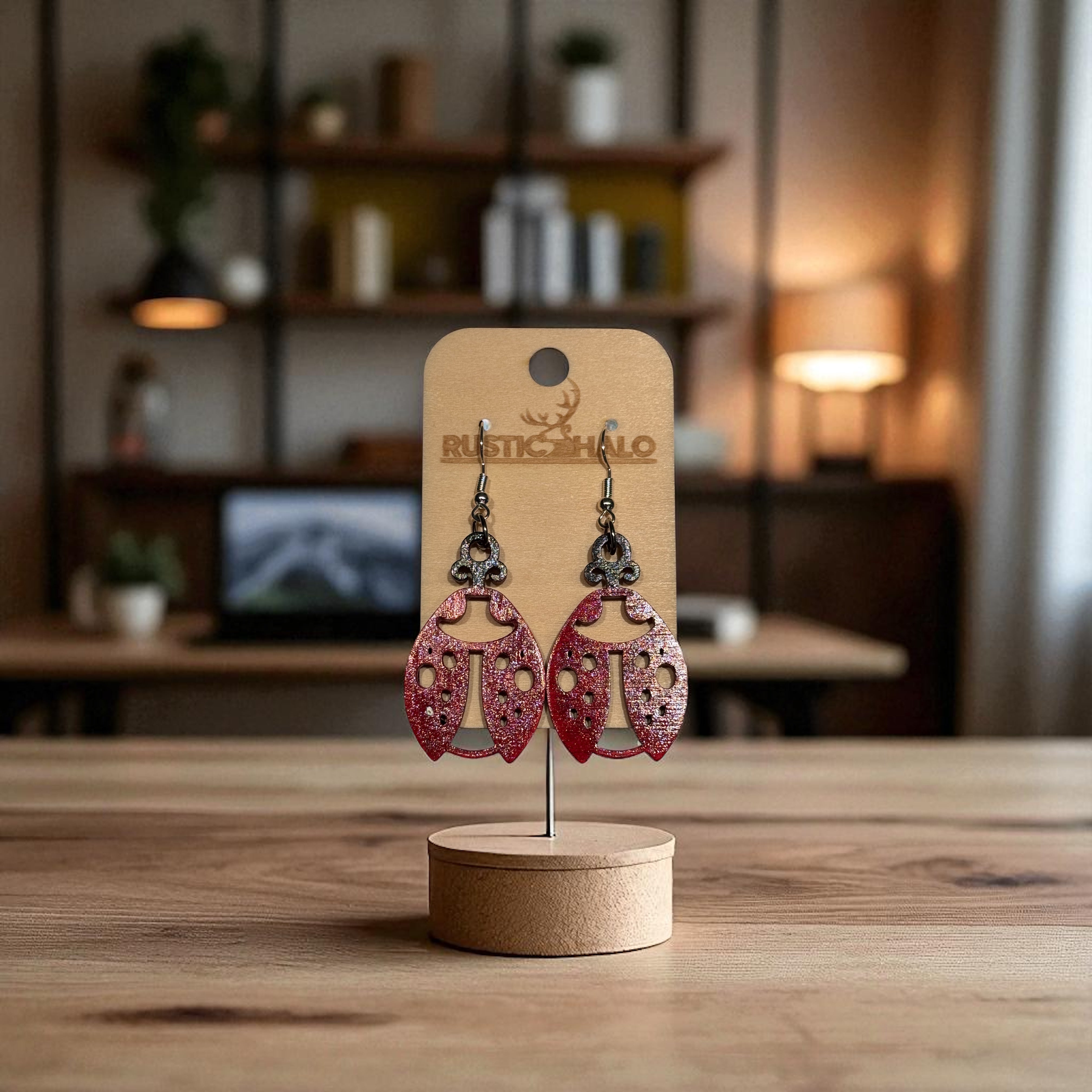 The Lady Bug Dangle Earrings