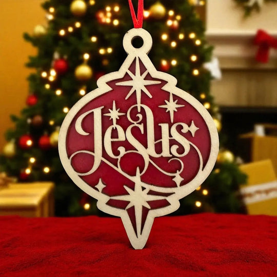 Jesus Christmas Ornament - Rustic Halo