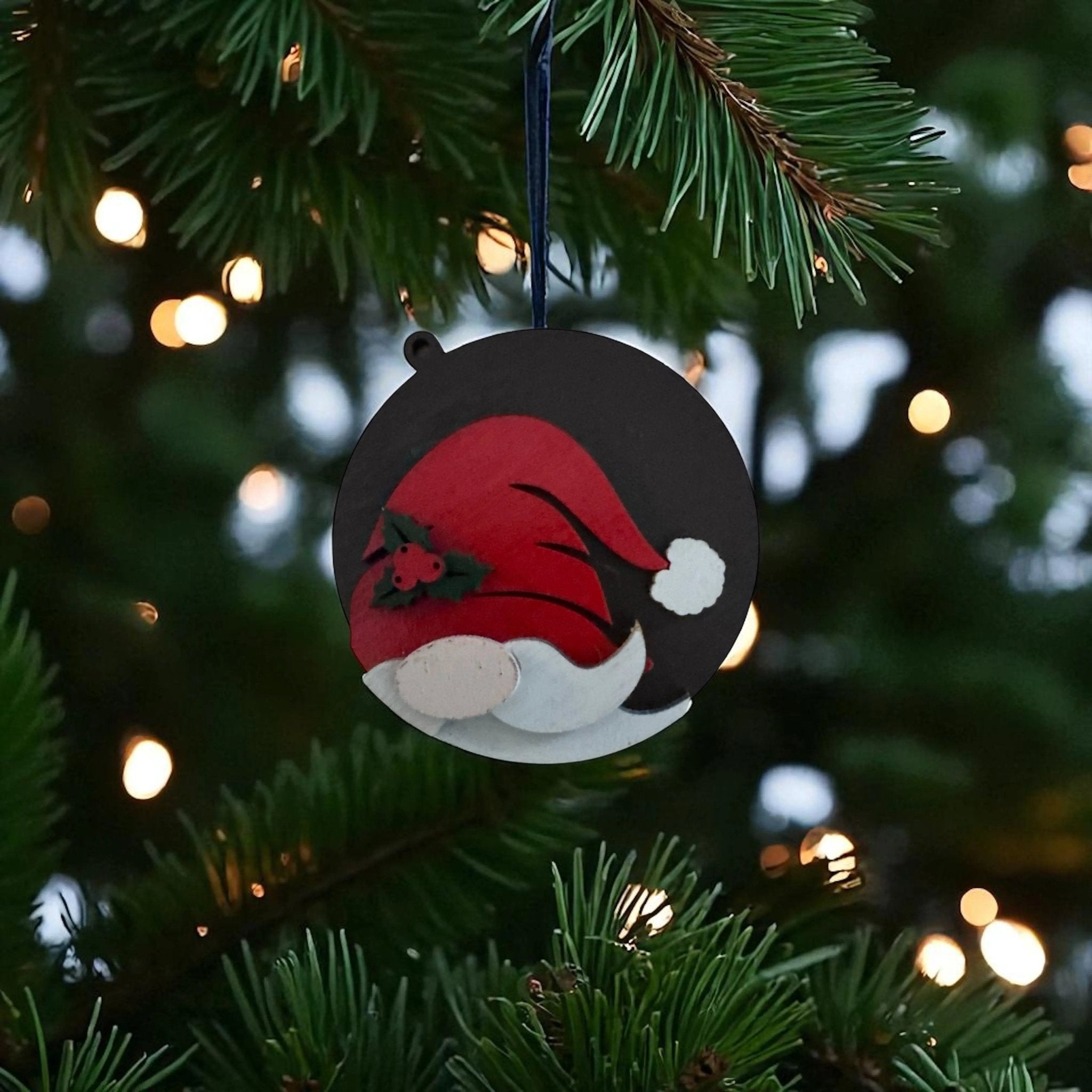 Gnome Christmas Tree Ornament - Rustic Halo