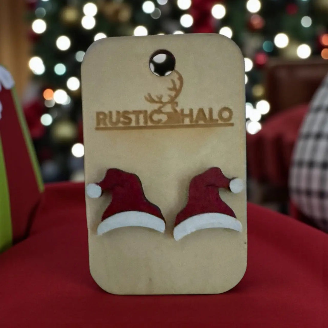 Santa Hat Stud Earrings - Rustic Halo