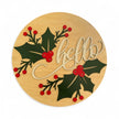 Hello Holly Leaves & Berries Door Hanger Rustic Halo