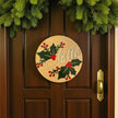 Hello Holly Leaves & Berries Door Hanger Rustic Halo
