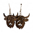 Highland Cow Dangle Earrings Rustic Halo