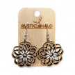 Daisy Floral Geometric Dangle Earrings Rustic Halo