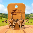 Moo Cow Earrings Rustic Halo