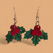 Holly Berry Dangle Earrings Rustic Halo