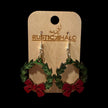 Christmas Wreath Dangle Earrings Rustic Halo