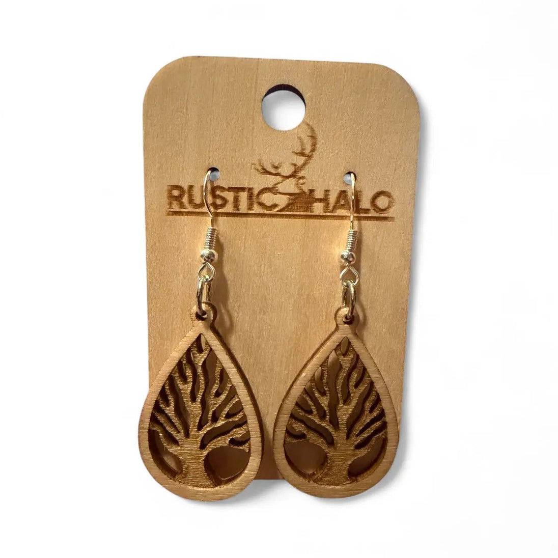 Tree of Life Dangle Earrings Rustic Halo