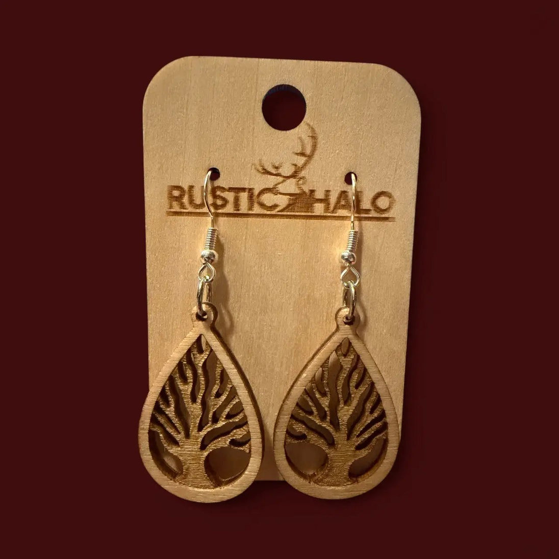 Tree of Life Dangle Earrings Rustic Halo