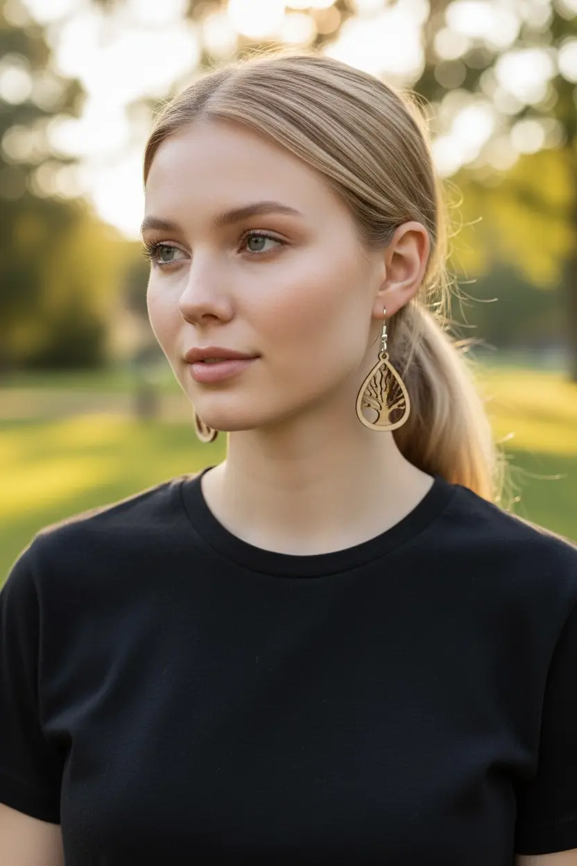 Tree of Life Dangle Earrings Rustic Halo