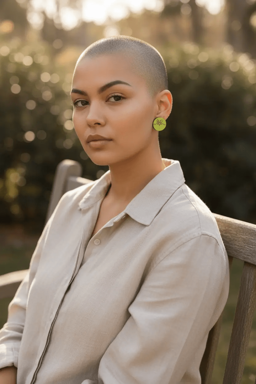 Green Monster Stud Earrings Rustic Halo