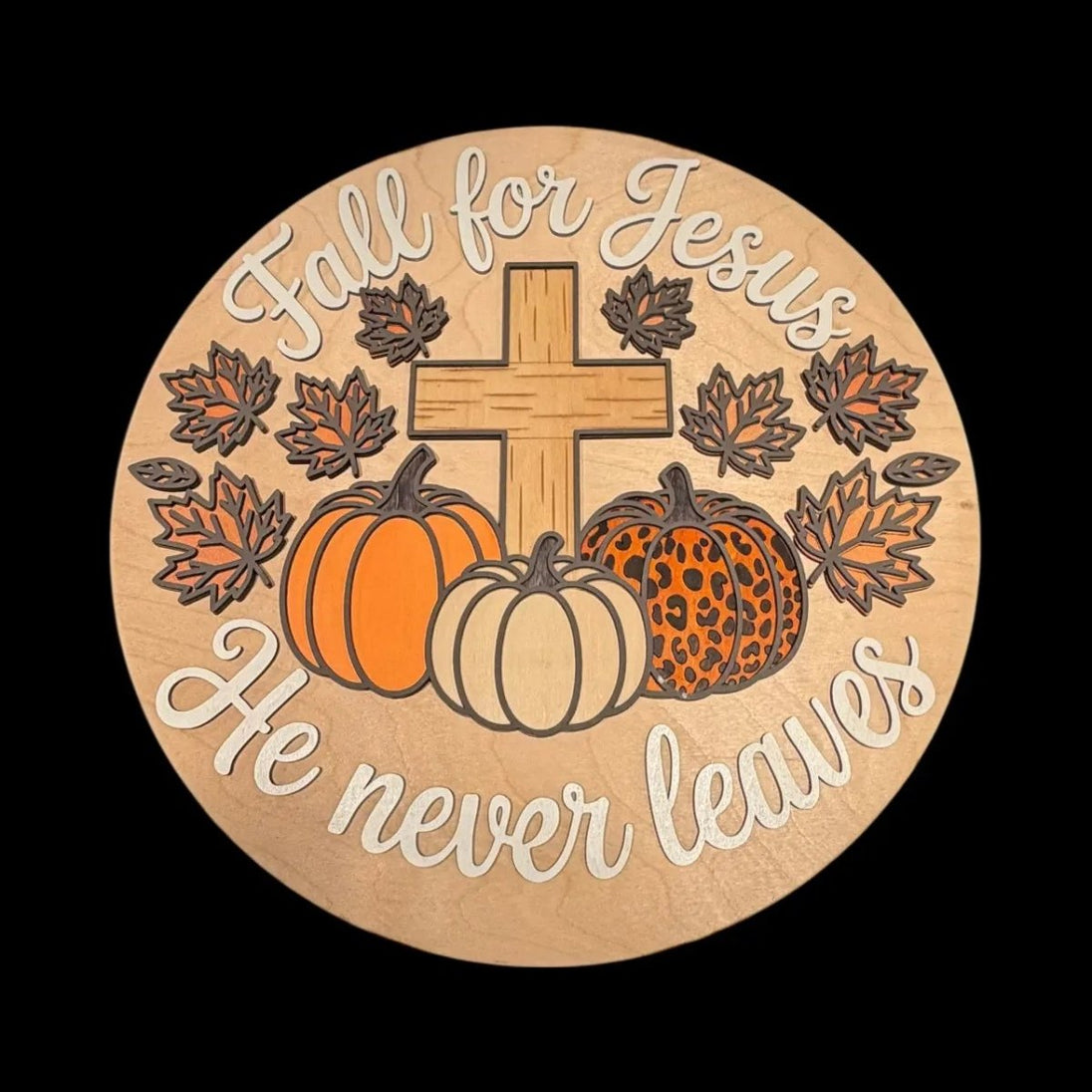 Fall for Jesus Door Hanger Rustic Halo