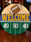 Football Welcome Sign Rustic Halo