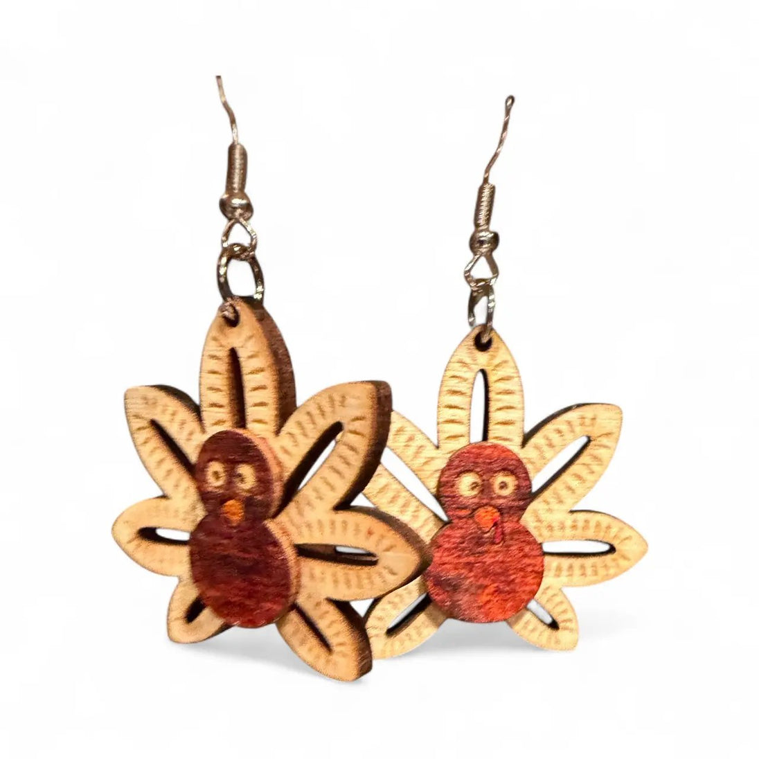 Turkey Dangle Earrings Rustic Halo