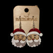Santa Claus Dangle Earrings Rustic Halo