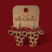 Spotted Cow Dangle Earrings Rustic Halo