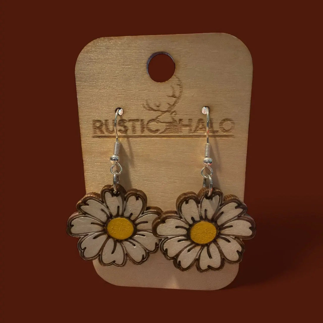 Daisy Simple Earrings Rustic Halo