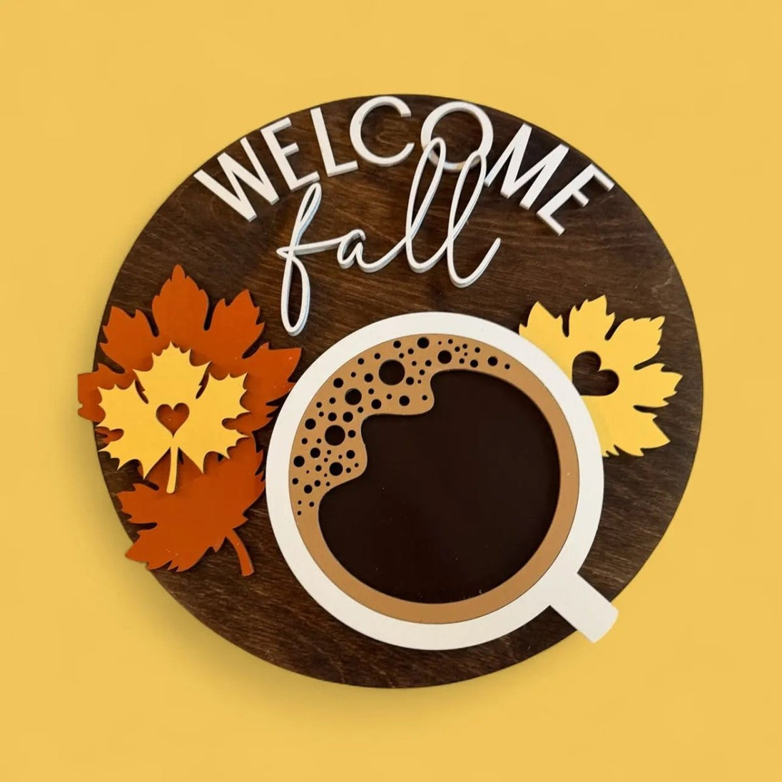 Fall Coffee Welcome Sign Rustic Halo
