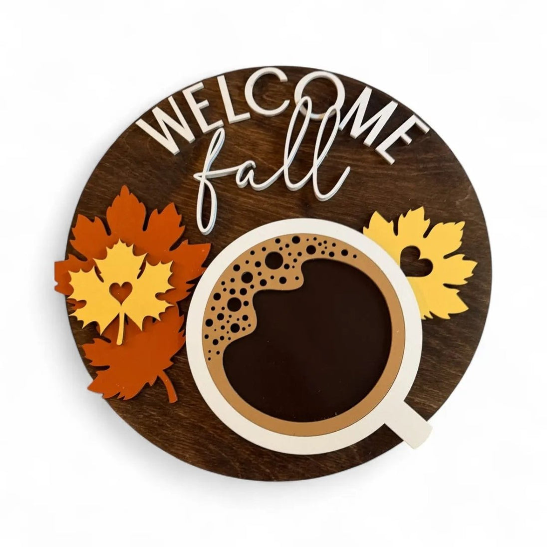 Fall Coffee Welcome Sign Rustic Halo