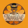 Thankful Turkey Door Hanger Rustic Halo
