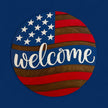 American Flag Round Wood Sign 14in - Rustic Halo