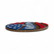 American Flag Round Wood Sign 14in - Rustic Halo