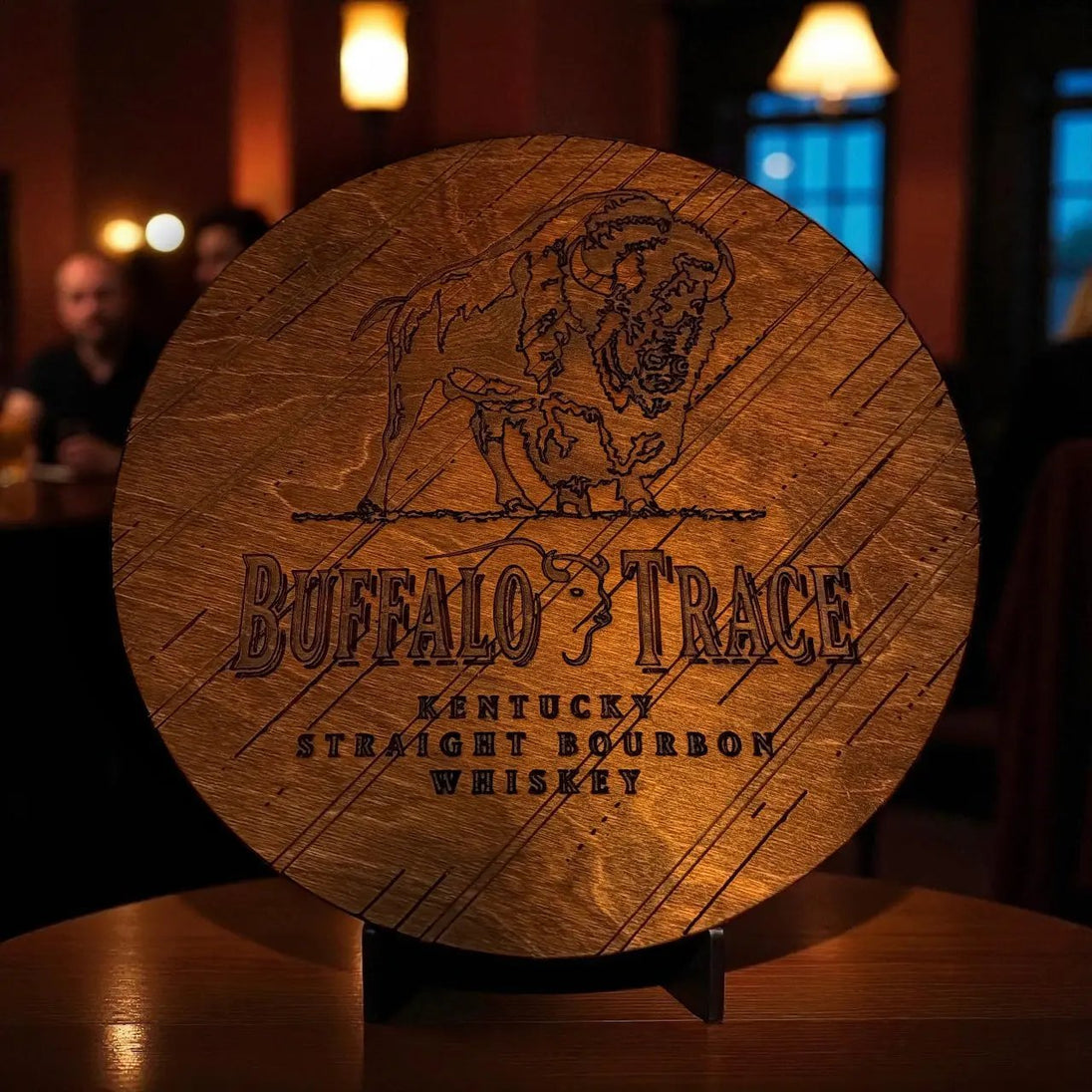 Buffalo Trace Round Sign Rustic Halo