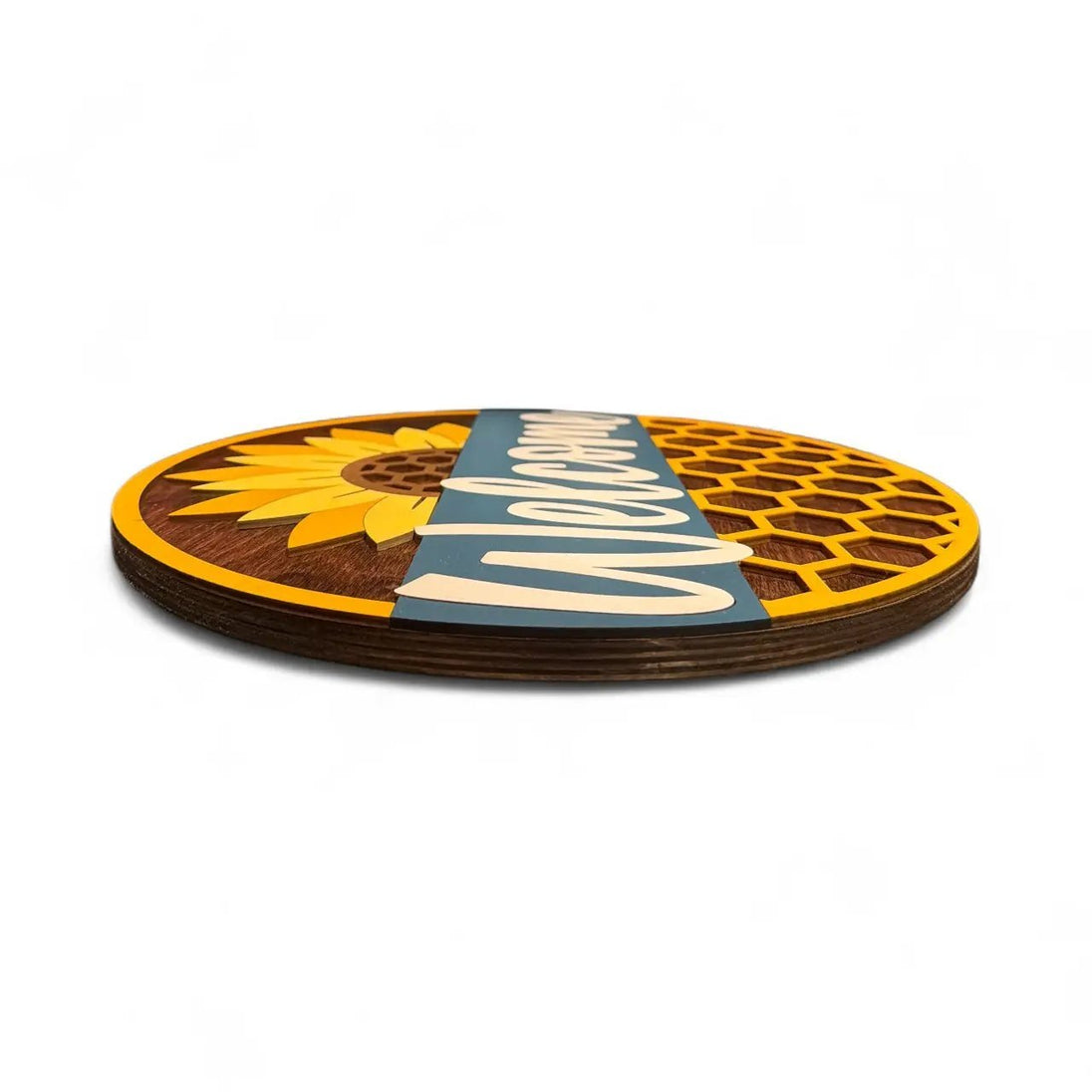 Sunflower Honeycomb Welcome Rustic Halo
