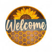 Sunflower Honeycomb Welcome Rustic Halo