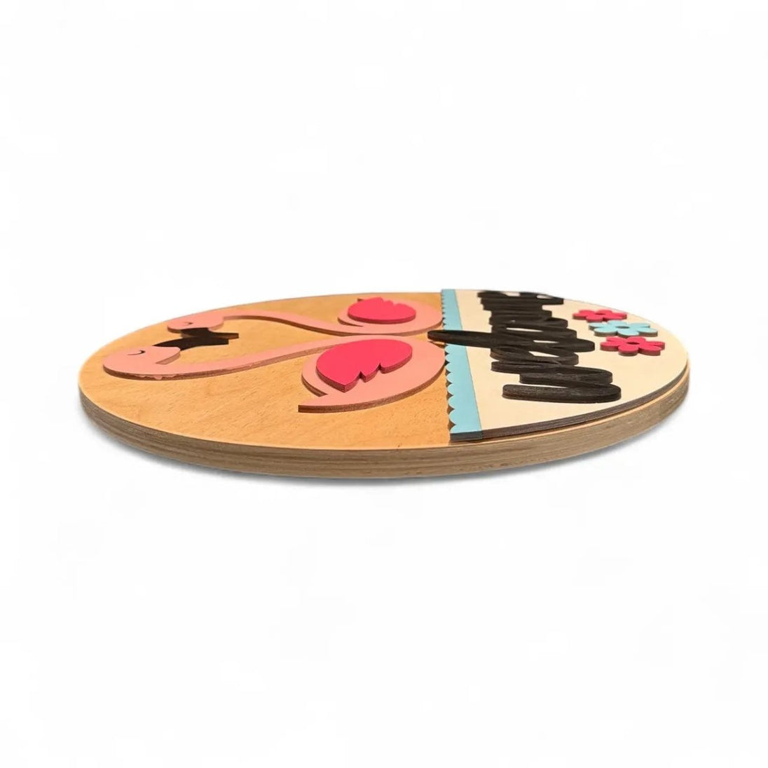Flamingo Love Welcome Rustic Halo